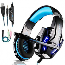 Micro Casque Gaming PS4, Casque Gaming Switch avec Micro Anti Bruit Casque Gamer Xbox One Filaire LED Lampe Stéréo Bass Micro