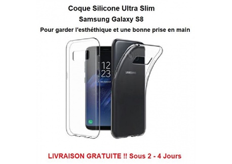 Repare multimedia 35 - Coque silicone Ultra Slim transparent Samsung Galaxy S8 Qualité Pro Livraison Gratuite