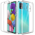 LK Clair Coque Compatible avec Samsung Galaxy A51, 2 pièces Verre trempé Protection écran &2 pièces Caméra Arrière Protecteur