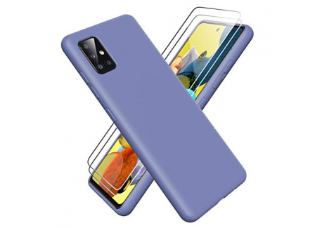 Oududianzi Coque pour Samsung Galaxy A51 5G + [2 Pièces] Verre Trempé écran Protecteur, [Ultra Mince] Étui Souple de Silicone