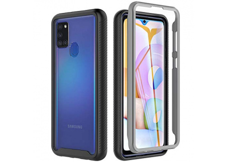 BESINPO Coque Samsung A21s, Coque A21s Antichoc Transparente 360 Degrés Protection avec Protection écran Integrale Full Body 