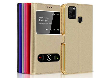 KONTARBOOR Etui Housse Coque Noir Compatible pour Samsung Galaxy A21s ***Plusieurs Couleurs Disponibles***
