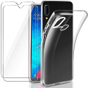 Leathlux Coque Compatible avec Samsung Galaxy A20e Transparente avec 2 Verre trempé Protection écran, Souple Silicone Étui Pr