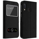Gemtoo® Etui Coque Housse avec FENETRES pour Samsung Galaxy A 20e - Plusieurs Couleurs Disponibles  Noir 