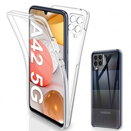 SOGUDE Coque pour Samsung A42 5G Housse, pour Samsung A42 5G Coque Transparent Silicone TPU Case Intégral 360 Degres Full Bod