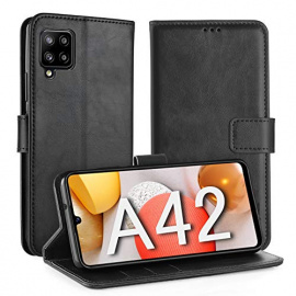 Simpeak Coque Compatible pour Samsung Galaxy A42 5G, Étui Housse en Cuir Ultra-Mince avec Carte Fente Coque Compatible pour S