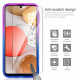 AROYI Coque Samsung Galaxy A42 5G + Verre Trempé Écran Protecteur [Pack de 2], Liquide Paillette Dégradé Transparente Silicon