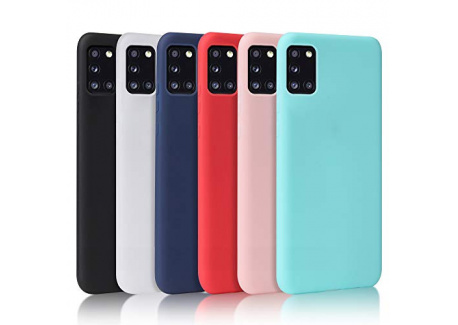 Oureidoo Pack de 6 Coque Samsung Galaxy A31, Coque pour Samsung Galaxy A31 en Silicone, Housse de téléphone Noir + Blanc Tran