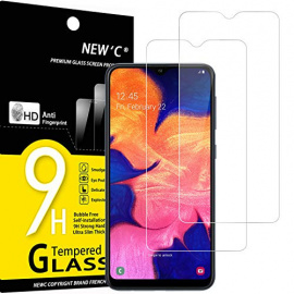 NEWC Lot de 2, Verre Trempé Compatible avec Samsung Galaxy A10, A10s, M10, Film Protection écran sans Bulles dair Ultra Rés