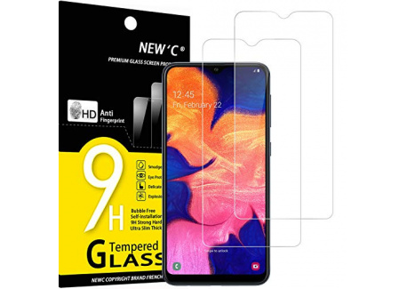 NEWC Lot de 2, Verre Trempé Compatible avec Samsung Galaxy A10, A10s, M10, Film Protection écran sans Bulles dair Ultra Rés