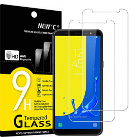 NEWC Lot de 2, Verre Trempé Compatible avec Samsung Galaxy J6 2018  SM-J600F  Film Protection écran sans Bulles dair Ultra 