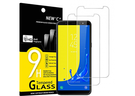 NEWC Lot de 2, Verre Trempé Compatible avec Samsung Galaxy J6 2018  SM-J600F  Film Protection écran sans Bulles dair Ultra 