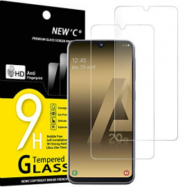 NEWC Lot de 2, Verre Trempé Compatible avec Samsung Galaxy A20e, Film Protection écran sans Bulles dair Ultra Résistant  0,