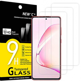 NEWC Lot de 3, Verre Trempé Compatible avec Samsung Galaxy S10 Lite, Note 10 Lite, Film Protection écran Ultra Résistant  0,