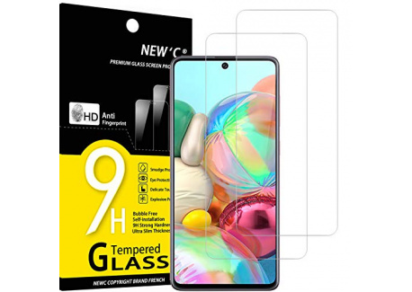 NEWC Lot de 2, Verre Trempé Compatible avec Samsung Galaxy A71, Note 10 Lite, Film Protection écran Ultra Résistant  0,33mm 