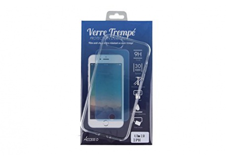 Coque IPHONE 8 Coque transparente silicone et verre trempé de protection écran anti-chocs anti-rayures pour Apple Iphone 8