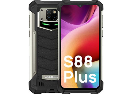 Telephone Portable Incassable, DOOGEE S88 Plus （2021）Smartphone Incassable, 10000 mAh, 8Go+128Go, Caméra 48MP + 16MP, 6.3”FHD