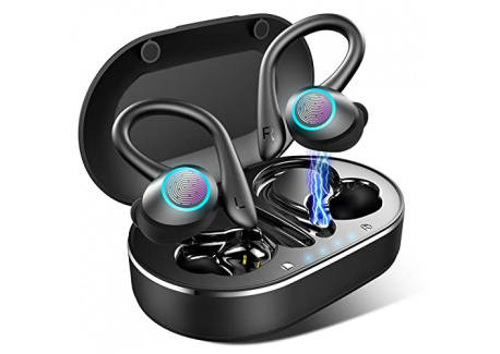 Ecouteur Bluetooth 5.1, Ecouteurs sans Fil Sport IPX7 Etanche, Oreillette Bluetooth Stéréo Basses Double Micro, Casque Blueto