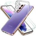 ivoler Clair Coque pour Samsung Galaxy S22 5G / 4G, avec 2 Pièces Protection Écran en Verre Trempé, Transparent Étui de Prote