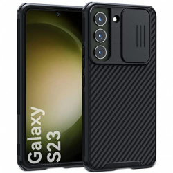 CloudValley Coque pour Samsung Galaxy S23, Housse avec Coulissante Protection de la Caméra, [Militaire Antichoc Protection] É