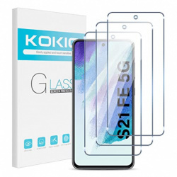 Kokio Lot de 3, Verre Trempé pour Samsung Galaxy S21 FE 5G,Vitre Protection écran,Film de Protection Dureté 9H Résistant aux 