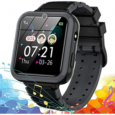 Vannico Montre Connectée Enfant Fille Garçon avec Appareils 2 Photo, Smartwatch Enfant 24 Jeux Musique Pédomètre Calories Rév