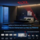Reveil Projecteur avec Radio, Horloge Numérique, Radio Reveil USB avec Double Alarme et Écran Miroir LED de 7, Snooze, 4 Nive