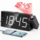 Réveil à Projection Plafond Heure, Horloge Enfant et Murale, 7" Grand Écran LED Reveil Projecteur 180°, Luminosité Réglable à