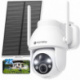 YESYAMO 2K Camera Surveillance WiFi Exterieure sans Fil Solaire, 2.4GHz Camera Exterieur Solaire avec Panneau Solaire, 360° P