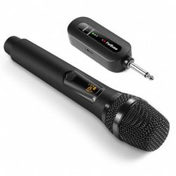 FerBuee UHF Micro Karaoké sans Fil Micro Dynamique avec Récepteur Rechargeable, Sortie 1/4”, 1/8" pour Amplificateur, Système