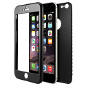 Coque iPhone 6 / 6S Noir Anti-Choc Avant et Arrière + écran verre trempé Housse Etui TPU en Silicone