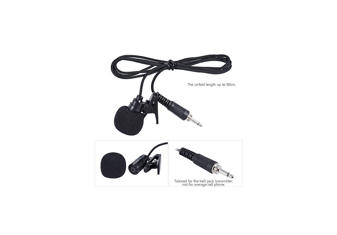 Ammoon Microphone cravate sans fil (Lavalier) à clip Amplificateur de voix  pour conférences/discours/etc. : 25.19 €