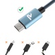 Câble USB Nylon en Filet 2.4A Samsung, HTC, Nexus,LG, Motorola, Huawei, Kindle