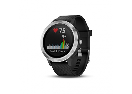 Garmin Vivoactive 3 - Montre Connectée de Sport avec GPS et Cardio Poignet - Silver avec Bracelet Noir