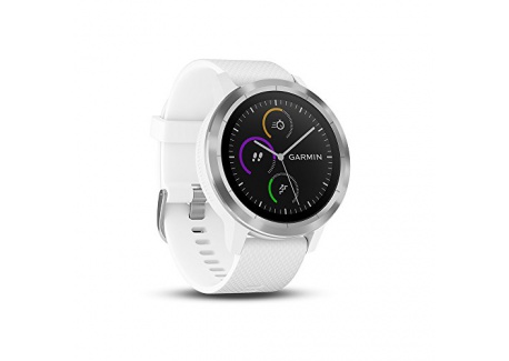 Garmin Vivoactive 3 - Montre Connectée de Sport avec GPS et Cardio Poignet - Silver avec Bracelet Blanc