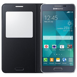 Coque Samsung S-View Case Cover for Samsung Galaxy Alpha - Noir