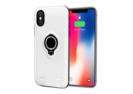 Coque Batterie iPhone X , Feeleye Premium 5000mAh Batterie longue durée sans fil Chargeur portable Batterie avec béquille pour i