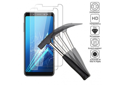 2 x Samsung Galaxy A8 2018 Verre trempé protecteur d'écran, EJBOTH téléphone protection écran haute définition cribler des films