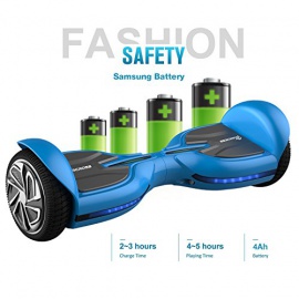 EVERCROSS Q3 Hoverboard électrique 6,5" Skateboard électrique Gyropode Certifié Norme UL2272 (Bleu)