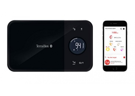 Terraillon Balance de Cuisine Connectée, Calcul des Apports Énergétiques, Tare, Conversions Liquides, Minuteur, Bluetooth Smart,