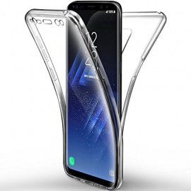 Coque Samsung Galaxy S9 Etui, Leathlux Transparent Silicone Gel Case Intégral 360 Degres Full Body Protection Anti-rayures Coque