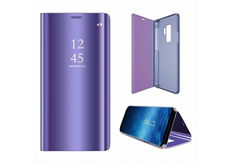 Sycode Miroir Coque pour Galaxy S9,Flip Case pour Galaxy S9,Coin Complet Protecteur Portefeuille étui pour Galaxy S9,Luxe élégan