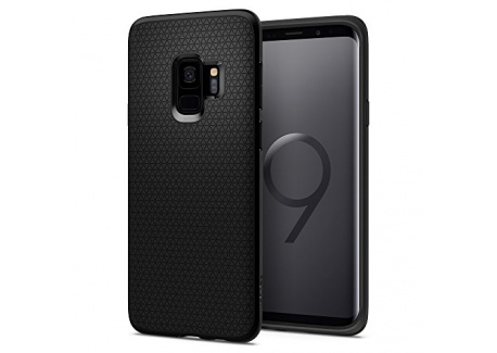 Spigen Coque Samsung Galaxy S9, [Liquid Air] Souple, Couleur Matte, Silicone, Protection Fine [Noir Matte] Coque Housse Etui pou