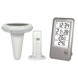 La Crosse Technology WS9068 Station de température avec sonde pour piscine - Argent