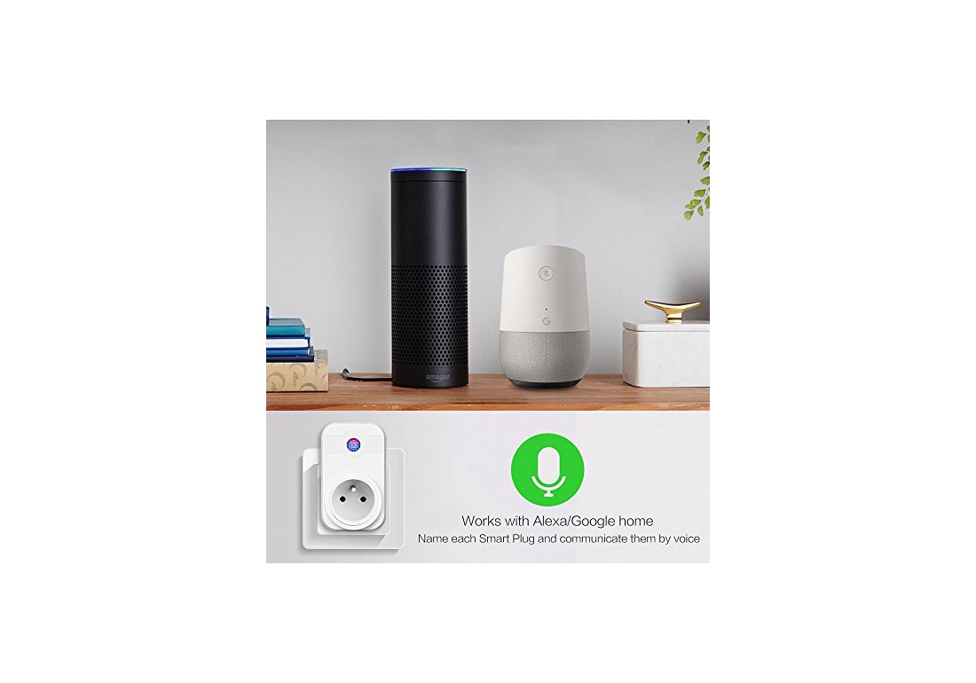 Lot de 10 Prise Wifi connectée intelligente compatible Alexa / Echo /  Google Home / Android / iOS gestion à distance App en Français