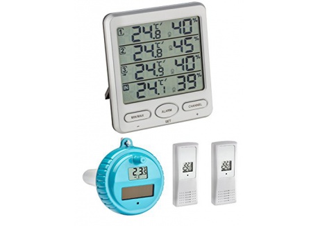 TFA Dostmann Climat Moniteur Plus TFA 30.3054.10. Plus Station Thermomètre Hygromètre avec piscine émetteur, gris