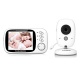 FLOUREON Moniteur Bébé sans Fil 2.4GHz Babyphone Écran LCD 2.0 Pouces Babyphone avec Caméra Vision Nocturne Grand Angle de Vu