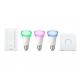 Philips Hue Kit de démarrage White and Color Ambiance 3 x E27 10 W [pont et interrupteur avec variateur inclus] - Fonctionne 