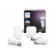 Philips Hue Kit de démarrage White and Color Ambiance 3 x E27 10 W [pont et interrupteur avec variateur inclus] - Fonctionne 