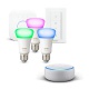 Philips Hue Kit de démarrage White and Color Ambiance 3 x E27 10 W [pont et interrupteur avec variateur inclus] - Fonctionne 